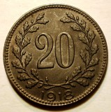 7.061 AUSTRIA WWI 20 HELLER 1918 XF, Europa, Fier