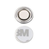 Ecuson magnetic cu autoadeziv, rotund D17x5 mm, metalic