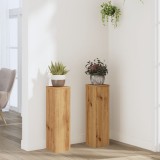 Cumpara ieftin Suporturi de plante, 2 buc., stejar artizanal, 17x17x60cm, lemn