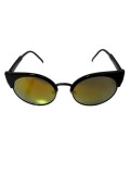 Ochelari de soare dama, Negru, UV400, Plastic, Galben, Oem