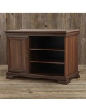 Comoda living VMT, Pal Melaminat, cu o usa, 3 polite, cu elemente din MDF, Nuc