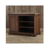 Comoda living VMT, Pal Melaminat, cu o usa, 3 polite, cu elemente din MDF, Nuc