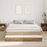 VidaXL Cadru de pat din stejar artizanal 200x200 cm