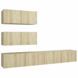 Cumpara ieftin Set dulapuri TV, 4 piese, stejar sonoma, lemn prelucrat