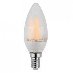 Bec cu filament LED E14 4W 6400K alb rece sticla mata V-TAC