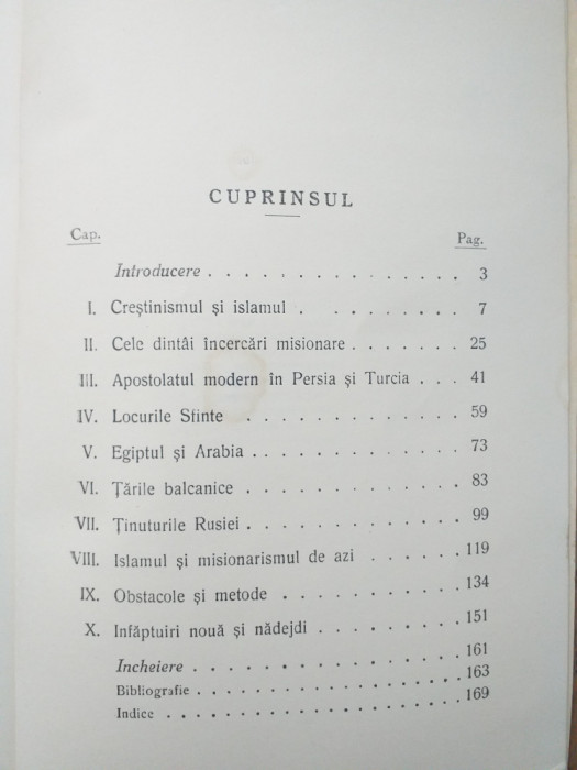 MISIONARISMUL CRESTIN INTRE MAHOMEDANI IN ORIENTUL APROPIAT , 1939