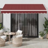 vidaXL Copertina retractabilă automat, vișiniu, 350x250 cm