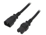 Cablu Alimentare 1m 15A Negru IEC C14 la C15