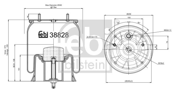 FEBI BILSTEIN 38828 Burduf, suspensie pneumatica