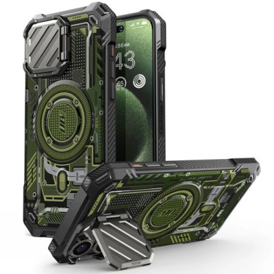 Husa pentru iPhone 15 Pro Max - Supcase Unicorn Beetle XT MagSafe - Green Circuit foto
