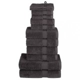 VidaXL Set de prosoape premium SOLUND, 12 piese, antracit, 600 g/m&sup2;