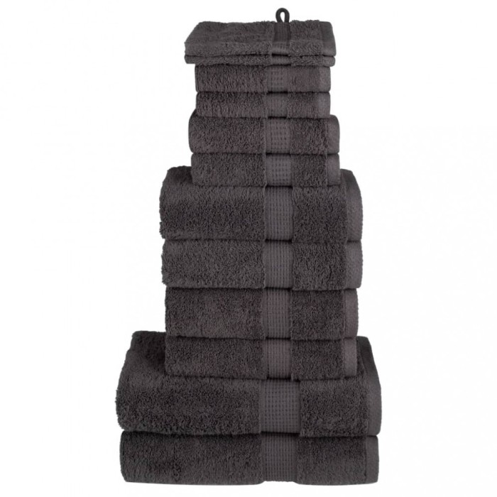 vidaXL Set de prosoape premium SOLUND, 12 piese, antracit, 600 g/m&sup2;