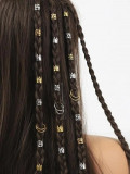 Accesorii pentru Codite Afro, Box Braids, Inele si Coronite, Set 120 Bucati Gold si Silver