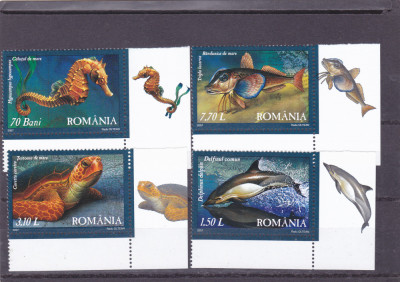 ROMANIA 2007 LP 1755 FAUNA DIN MAREA NEAGRA SERIE IN PERECHE CU TABS PE DR. MNH foto