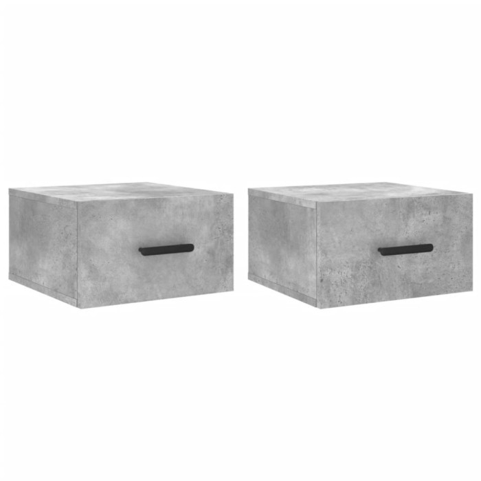 Noptiere montate pe perete 2 buc. gri beton 35x35x20 cm | arhiva Okazii.ro