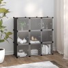VidaXL Organizator cub de depozitare cu 9 cuburi și uși PP negru