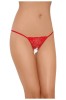 Bikini, G-string dantela, cu decupaj, semitransparent, rosu, Softline (DB)