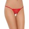 Bikini, G-string dantela, cu decupaj, semitransparent, rosu, Softline (DB)