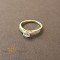 Inel tip logodna batut cu cristale zirconia albe - placat 14k