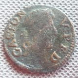 Moneda Franța Dombes Denier Tournois 1652 A / Trevoux Gaston, argint