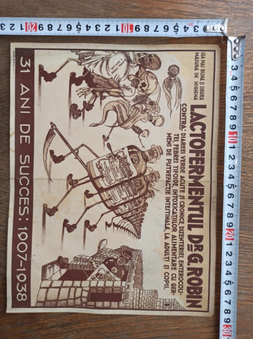PLIANT RECLAMA INTERBELICA, MEDICAMENT Lactofermentul Dr. G.Robin *** 1938