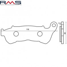 Set placute frana - Honda Forza - Jazz - SH 250-300 - Hornet 600 - VFR 800 - Varadero 1000 - Suzuki Burgman - Sixteen 125-250cc RMS