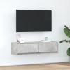 Dulap TV Gossi Gri Beton 100x31x25.5 cm, Lemn Prelucrat, Montaj pe Perete, Design Modern si Functional, Economie Spatiu