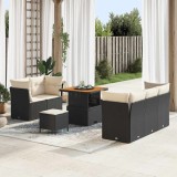 vidaXL Set de canapele pentru grădină 8 pcs Negru poliratan