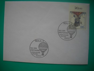 HOPCT PLIC S NR 796 ZIUA MARCII POSTALE 1992 BALON AER CALD - GERMANIA-NECIRCULAT foto