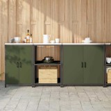 Set de depozitare pentru bucătărie cu raft Altele 3 pcs Verde măsliniu
