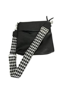 Mi Piace - Geantă de damă Piace Molto, Negru-Alb cu un compartiment și două buzunare exterioare foto