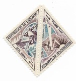 Dahomey (2) - Heliograf si piroga, 1967 - serie neobliterata, bloc tete-beche