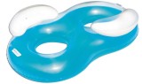 Colac de inot dublu Bestway 43009, 188 x 117 cm, albastru alb - SECOND