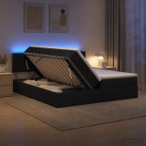 Cumpara ieftin Pat cu LED si saltea Negru 180 x 200 cm Tesatura