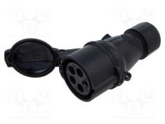 Conector alimentare AC trifazate AMPHENOL IP&amp;S 16A 415V mufă mamă 5 pini IP44