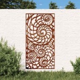 vidaXL Decor perete de grădină 105x55 cm design scoici oțel Corten 824476