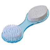 Pila Picioare 3 &icirc;n 1, Plastic, Piatra Ponce, Perie, Albastru, 16cm