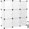 SONGMICS Organizator modular 93x31x93 cm, 9 cuburi cu usi, plastic si cadru metalic, alb Household NewTrend