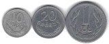 POLONIA Lot / 3buc - 10 + 20 GROSZY + 1 Zlot 1966 [2]