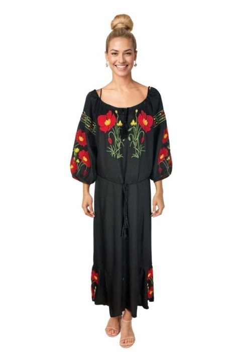Rochie dama S25 negru/rosu , marimea 3XL