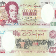 1998 (5 II), 1,000 Bolívares (P-76c) - Venezuela - stare UNC