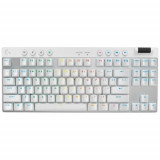 Tastatura Gaming Wireless Logitech G PRO X TKL Lightspeed, Bluetooth, RGB (Alb)