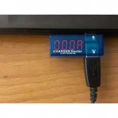 Tester incarcare USB, Charger doctor,Voltmetru,Ampermetru,albastru,52 mm foto