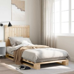 vidaXL Cadru de pat cu tăblie, 90x200 cm, lemn masiv de pin 3281532