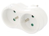 Conector de Alimentare Splitter 250V 16A Alb