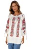 Bluza dama tip ie 257 alb/portocaliu , marimea 2XL, Casual, Bumbac