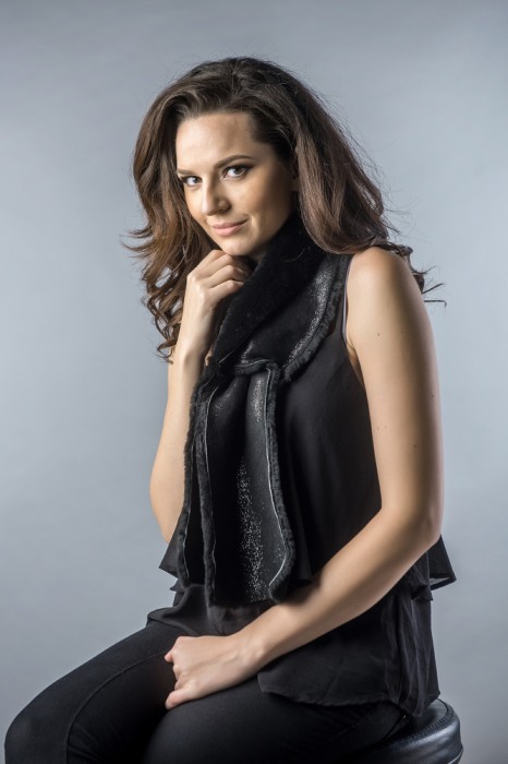 Fular din blana naturala de miel, dama Artemis Gift