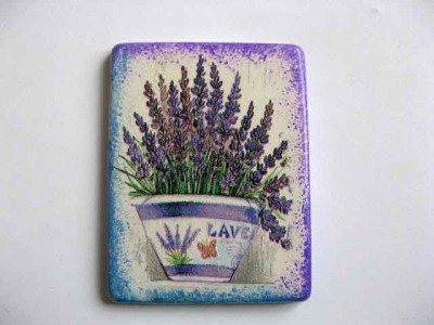 Magnet cu flori de lavanda, magnet frigider cu flori mov 25232 foto