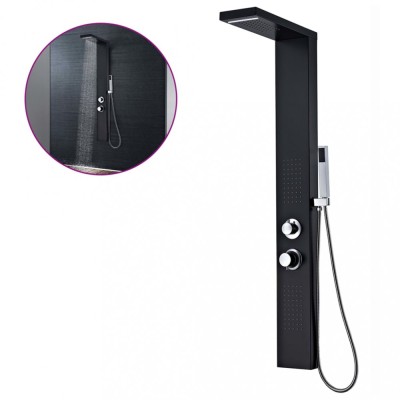 Gossi sistem panel de dus din aluminiu, negru mat foto