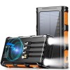 Baterie Externa Solara Linomag®, Power Bank 30000 mAh, 4 cabluri, 4 porturi, Incarcare wireless, Busola & Lanterna incorporate, Incarcare rapida, Wate